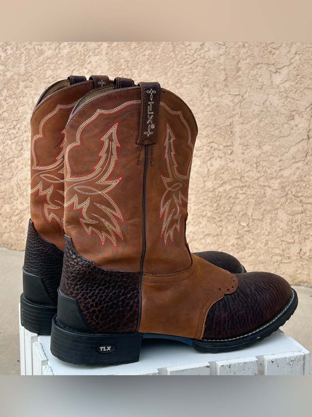 Tony Lama Men’s TLX Two-Tone Leather Performance Western and Work Boots Size 13D - Picture 4 of 16